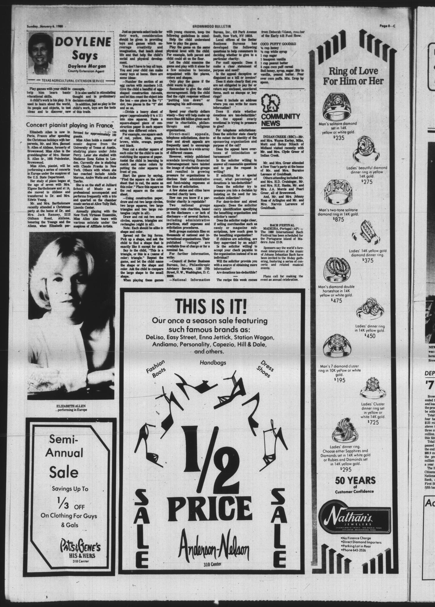 Brownwood Bulletin (Brownwood, Tex.), Vol. 80, No. 72, Ed. 1 Sunday, January 6, 1980
                                                
                                                    [Sequence #]: 48 of 48
                                                