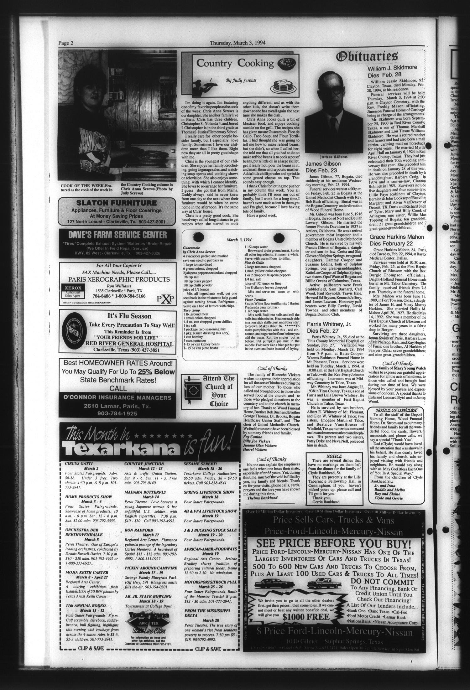 Talco Times (Talco, Tex.), Vol. 59, No. 1, Ed. 1 Thursday, March 3, 1994
                                                
                                                    [Sequence #]: 2 of 12
                                                