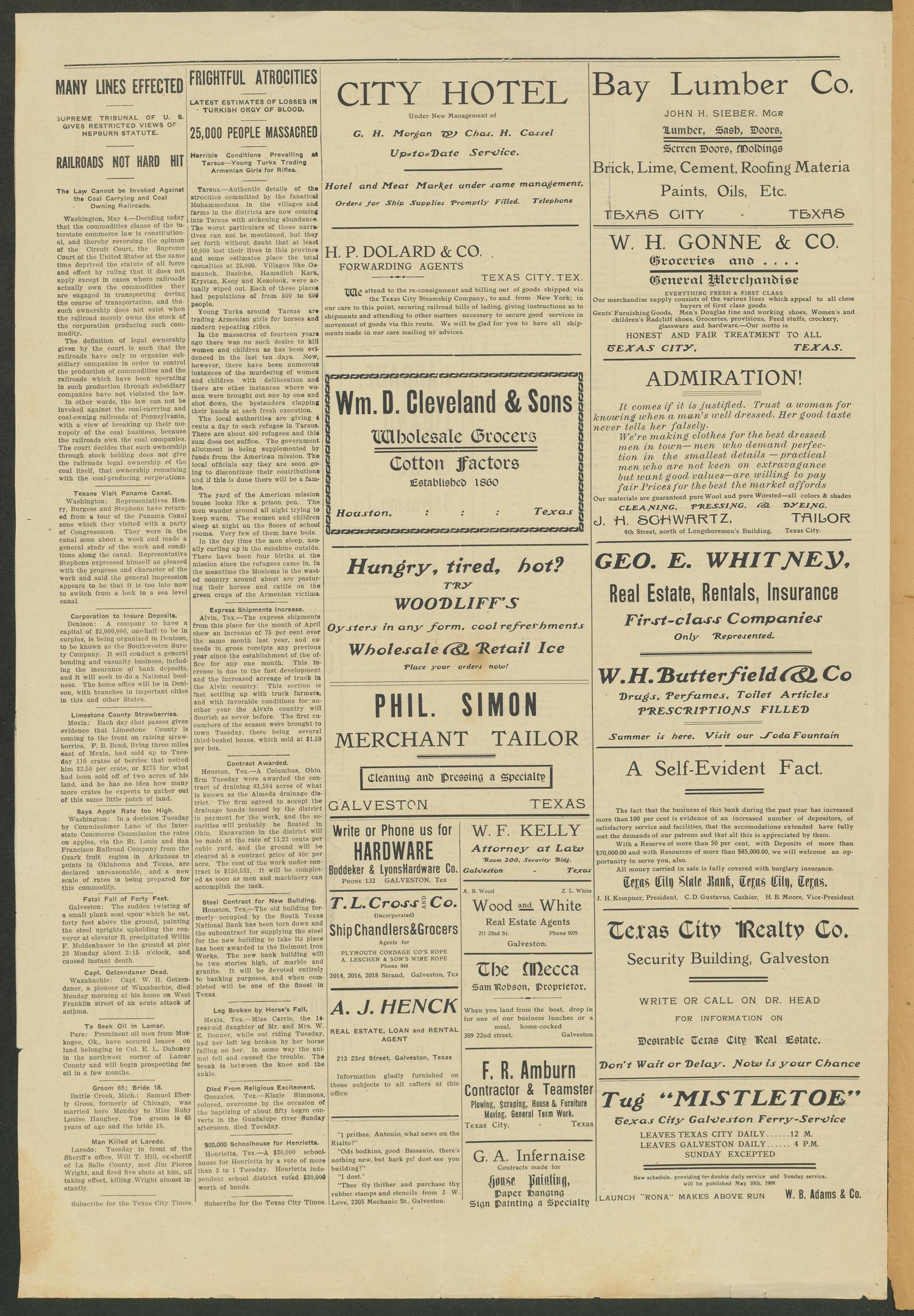 Texas City Times. (Texas City, Tex.), Vol. 1, No. 2, Ed. 1 Saturday, May 8, 1909
                                                
                                                    [Sequence #]: 4 of 4
                                                