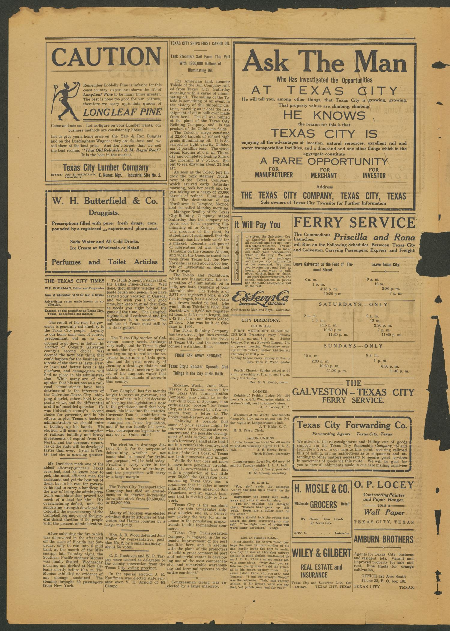 Texas City Times. (Texas City, Tex.), Vol. 2, No. 7, Ed. 1 Saturday, July 30, 1910
                                                
                                                    [Sequence #]: 2 of 4
                                                