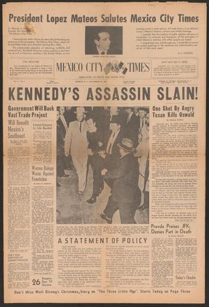 Mexico City Times (Mexico City, Mexico), Vol. 1, No. 1, Ed. 1 Monday, November 25, 1963