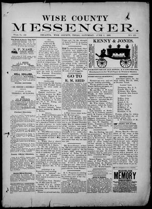 Primary view of object titled 'Wise County Messenger. (Decatur, Tex.), No. 225, Ed. 1 Saturday, June 1, 1889'.