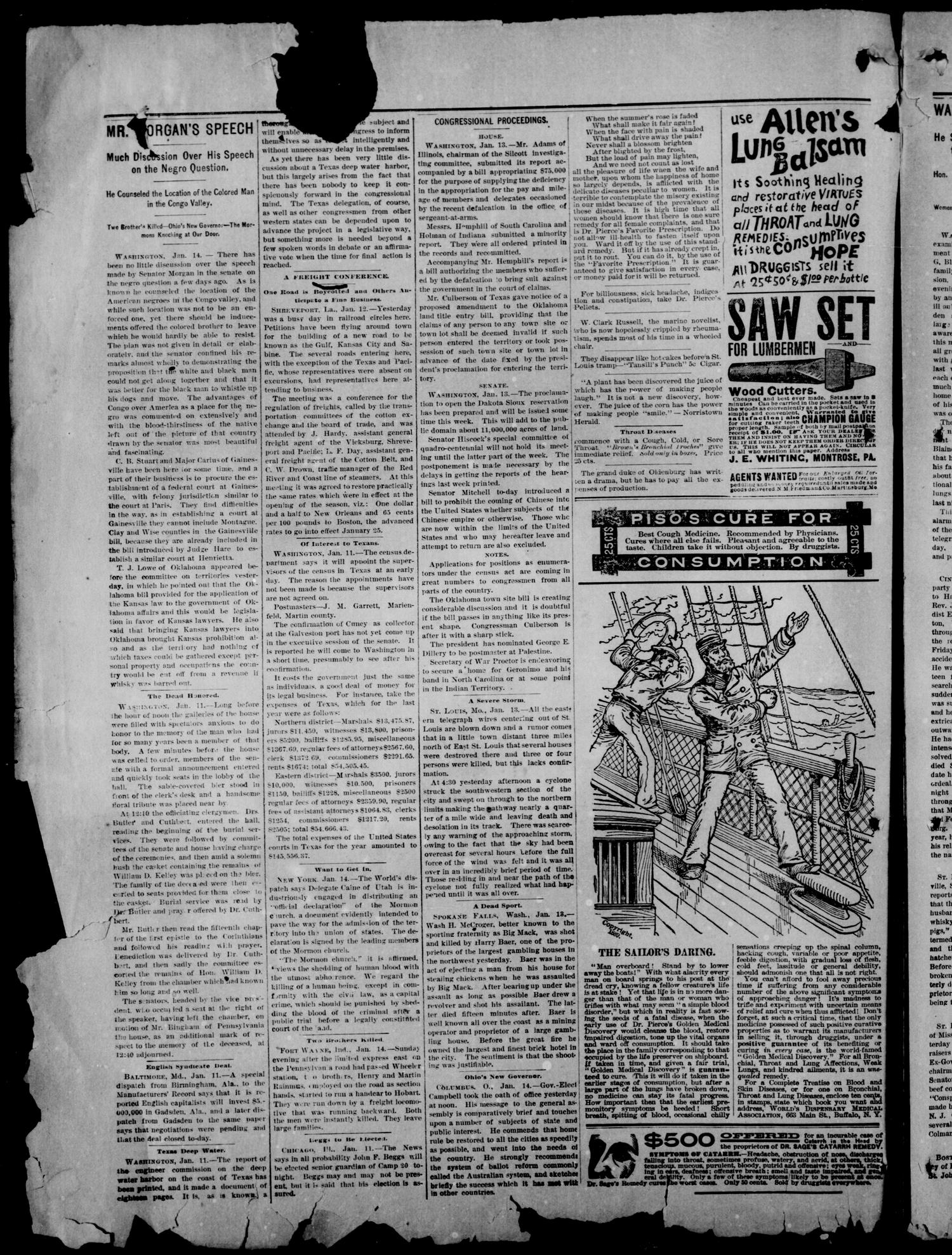 Wise County Messenger. (Decatur, Tex.), No. 258, Ed. 1 Saturday, January 25, 1890
                                                
                                                    [Sequence #]: 2 of 8
                                                