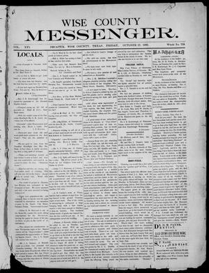 Primary view of object titled 'Wise County Messenger. (Decatur, Tex.), Vol. 16, No. 759, Ed. 1 Friday, October 25, 1895'.