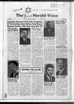 Primary view of The Jewish Herald-Voice (Houston, Tex.), Vol. 55, No. 49, Ed. 1 Thursday, March 2, 1961