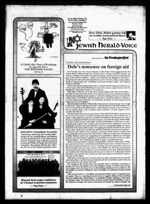 Primary view of Jewish Herald-Voice (Houston, Tex.), Vol. 81, No. 43, Ed. 1 Thursday, January 25, 1990