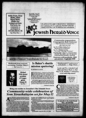 Primary view of object titled 'Jewish Herald-Voice (Houston, Tex.), Vol. 83, No. 5, Ed. 1 Thursday, April 25, 1991'.