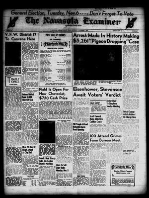 Primary view of object titled 'The Navasota Examiner and Grimes County Review (Navasota, Tex.), Vol. 62, No. 7, Ed. 1 Thursday, November 1, 1956'.