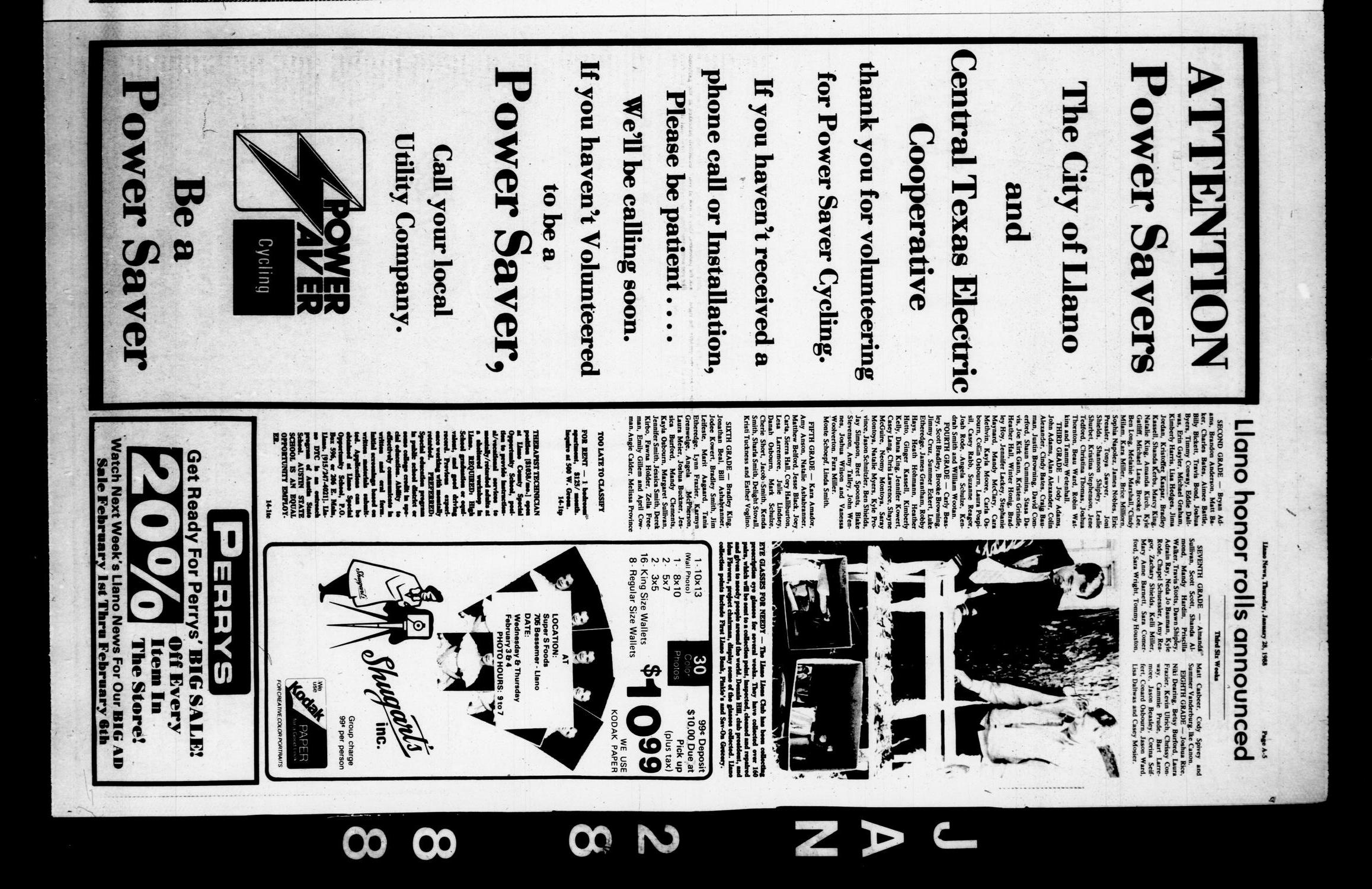 The Llano News (Llano, Tex.), Vol. 97, No. 13, Ed. 1 Thursday, January 28, 1988
                                                
                                                    [Sequence #]: 5 of 20
                                                