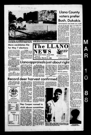 Primary view of object titled 'The Llano News (Llano, Tex.), Vol. 97, No. 19, Ed. 1 Thursday, March 10, 1988'.
