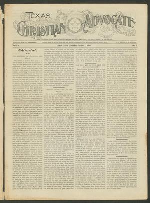 Primary view of object titled 'Texas Christian Advocate (Dallas, Tex.), Vol. 55, No. 7, Ed. 1 Thursday, October 1, 1908'.