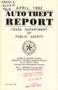 Primary view of Texas Auto Theft Report: April 1992