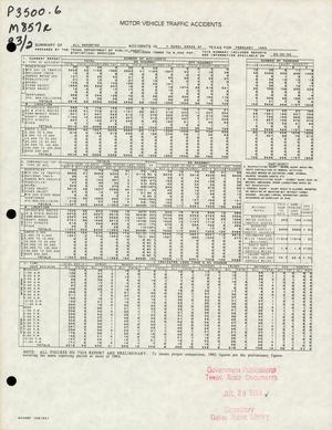 Primary view of object titled 'Summary of All Reported Accidents in Rural Areas of Texas for February 1993'.