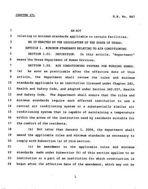 Primary view of object titled '78th Texas Legislature, Regular Session, House Bill 867, Chapter 471'.