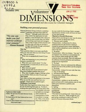 Primary view of object titled 'Volunteer Dimensions, December 1991'.