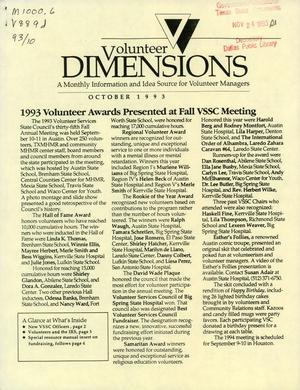 Primary view of object titled 'Volunteer Dimensions, October 1993'.