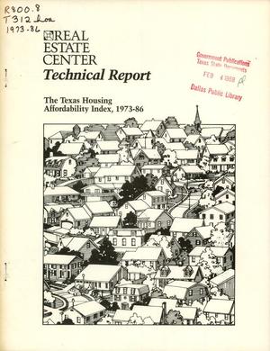 Primary view of object titled 'The Texas Housing Affordability Index: 1973-86'.
