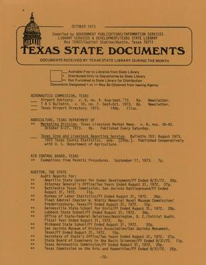 Primary view of object titled 'Texas State Documents, October 1973'.