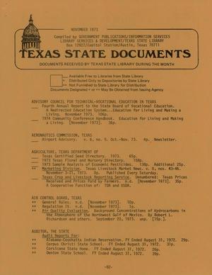 Primary view of object titled 'Texas State Documents, November 1973'.