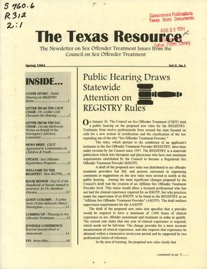 Primary view of object titled 'The Texas Resource, Volume 2, Number 1, Spring 1994'.