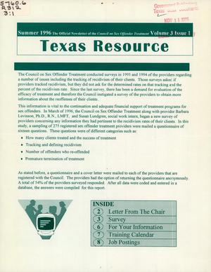 Primary view of object titled 'The Texas Resource, Volume 3, Number 1, Summer 1996'.