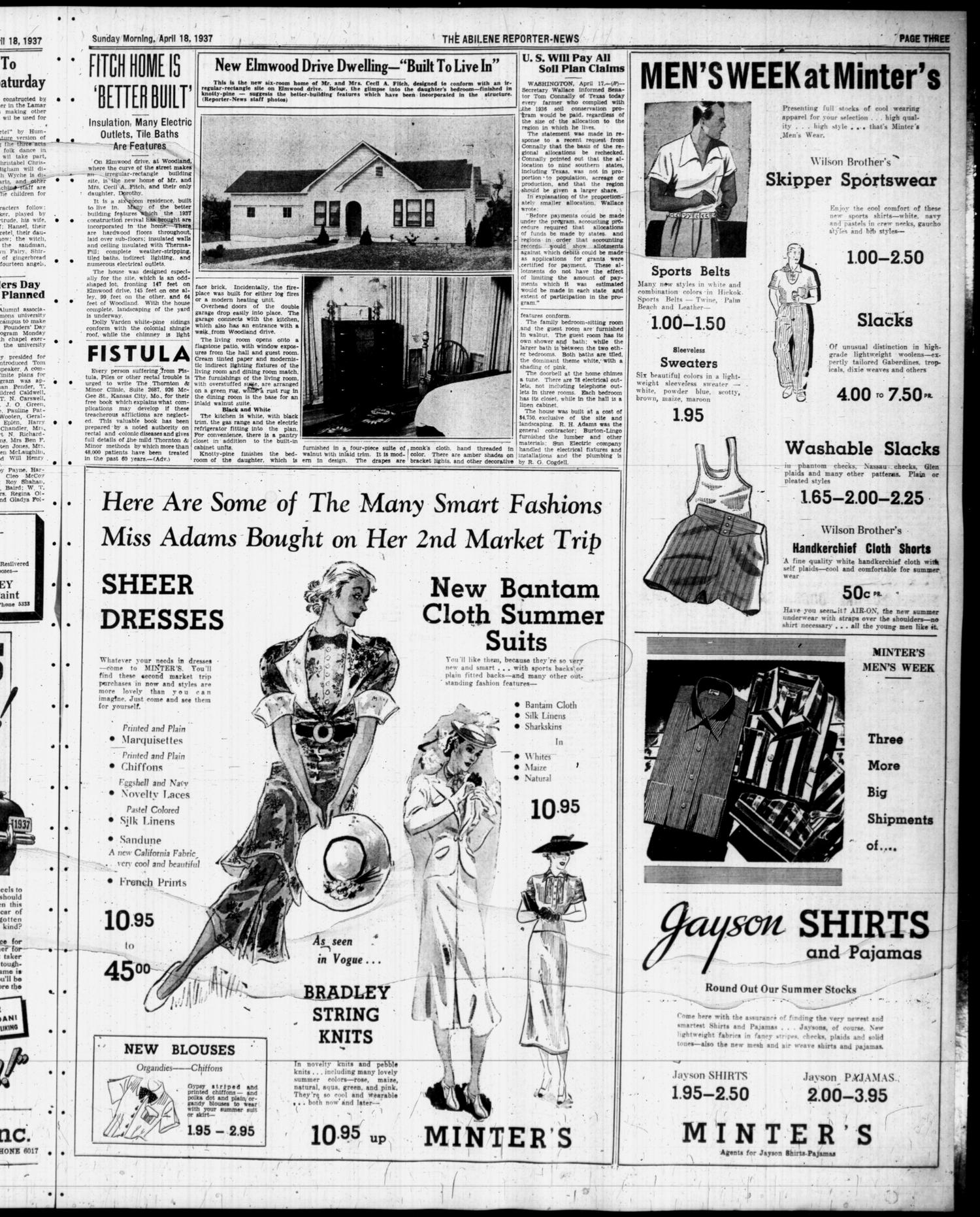 The Abilene Reporter-News (Abilene, Tex.), Vol. 56, No. 277, Ed. 1 Sunday, April 18, 1937
                                                
                                                    [Sequence #]: 3 of 32
                                                