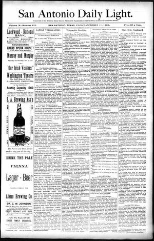 Primary view of object titled 'San Antonio Daily Light. (San Antonio, Tex.), Vol. 9, No. 223, Ed. 1 Friday, October 11, 1889'.