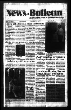 Primary view of object titled 'News Bulletin (Castroville, Tex.), Vol. 35, No. 18, Ed. 1 Thursday, May 5, 1994'.