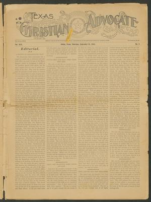 Primary view of object titled 'Texas Christian Advocate (Dallas, Tex.), Vol. 49, No. 4, Ed. 1 Thursday, September 18, 1902'.