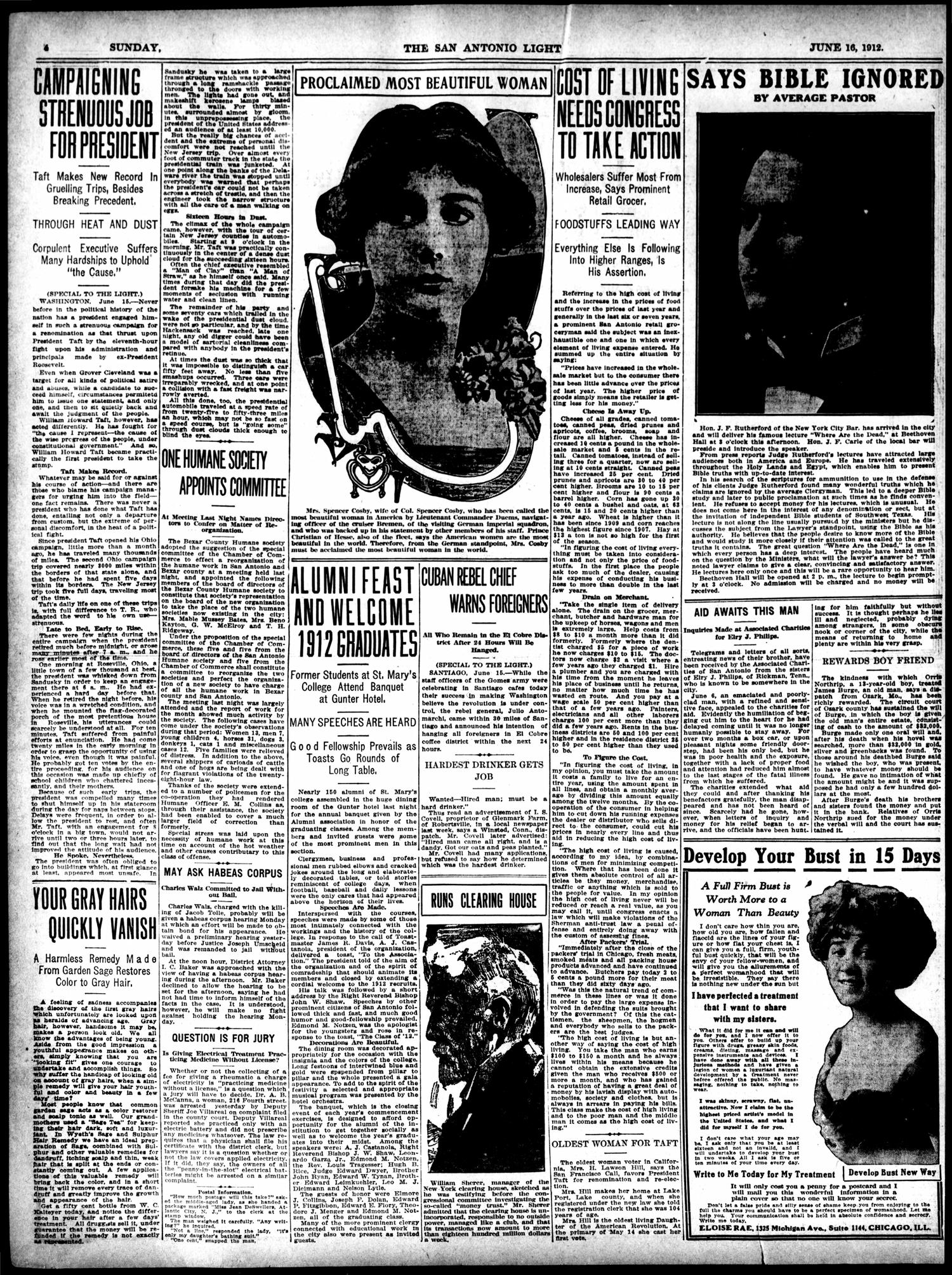 The San Antonio Light (San Antonio, Tex.), Vol. 33, No. 147, Ed. 1 Sunday, June 16, 1912
                                                
                                                    [Sequence #]: 4 of 46
                                                