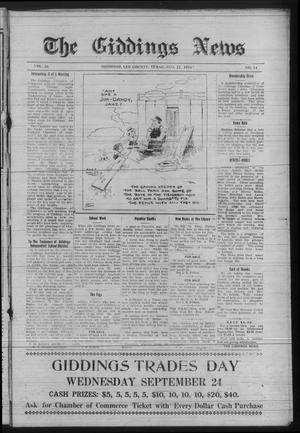 Primary view of object titled 'The Giddings News (Giddings, Tex.), Vol. 36, No. 14, Ed. 1 Friday, August 22, 1924'.