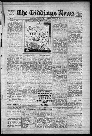 Primary view of The Giddings News (Giddings, Tex.), Vol. 53, No. 49, Ed. 1 Friday, April 18, 1941