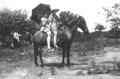 Primary view of [Two Girls on Horse at San Gabriel River]