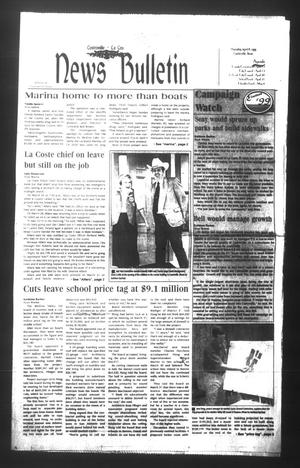 Primary view of object titled 'News Bulletin (Castroville, Tex.), Vol. 41, No. 14, Ed. 1 Thursday, April 8, 1999'.