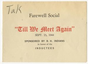 Primary view of object titled '["Farewell Social" Program]'.