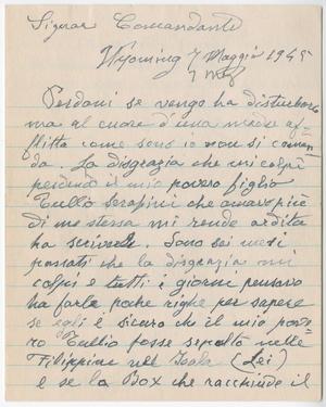 Primary view of object titled '[Letter from Donna Sofia Serafini to Lt. Comdr. E. E. Roberts, Jr., - May 7, 1945]'.