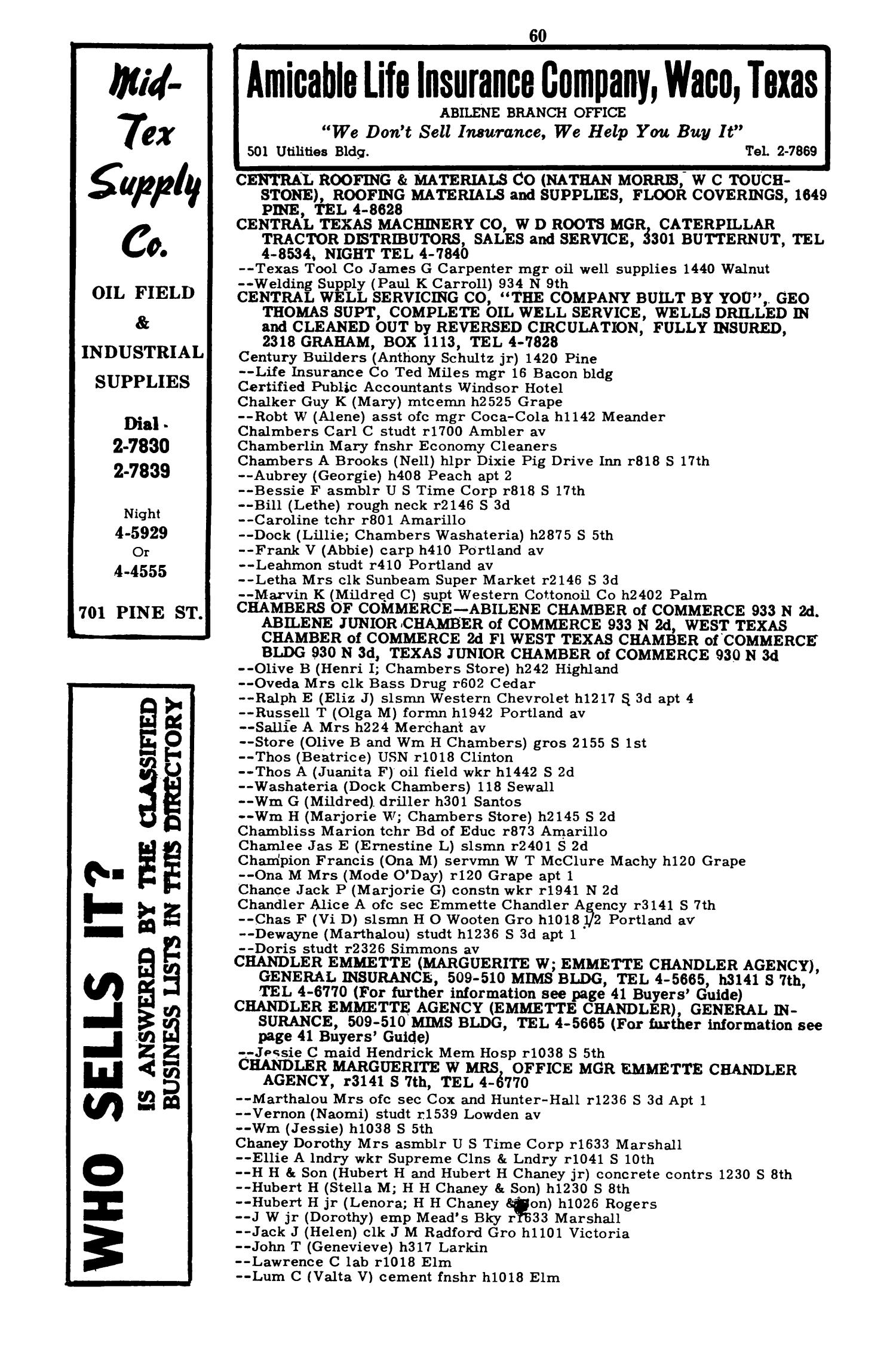 Worley's Abilene (Taylor County, Texas) City Directory, 1951
                                                
                                                    60
                                                