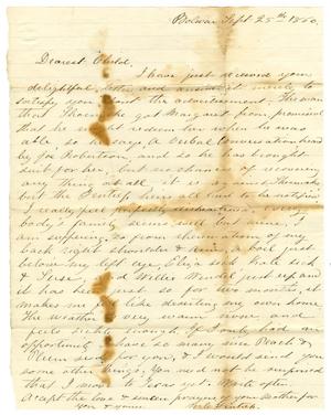 Primary view of object titled '[Letter from Maud C. Fentress to David Fentress, September 25, 1860]'.