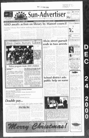 Primary view of object titled 'Alvin Sun-Advertiser (Alvin, Tex.), Vol. 109, No. 103, Ed. 1 Sunday, December 24, 2000'.