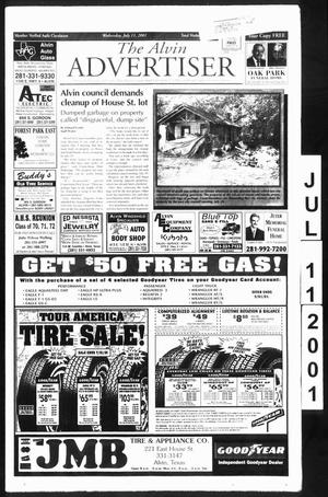 Primary view of object titled 'The Alvin Advertiser (Alvin, Tex.), Ed. 1 Wednesday, July 11, 2001'.