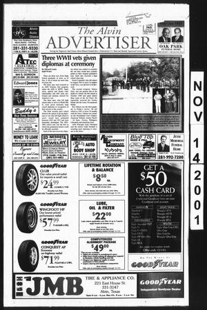Primary view of object titled 'The Alvin Advertiser (Alvin, Tex.), Ed. 1 Wednesday, November 14, 2001'.