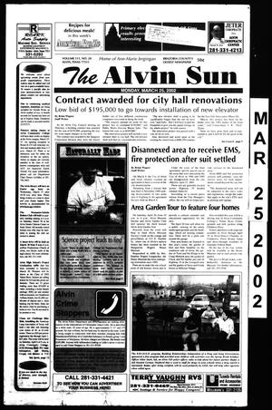 Primary view of object titled 'The Alvin Sun (Alvin, Tex.), Vol. 111, No. 24, Ed. 1 Monday, March 25, 2002'.