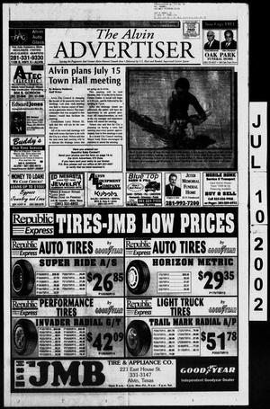 Primary view of object titled 'The Alvin Advertiser (Alvin, Tex.), Ed. 1 Wednesday, July 10, 2002'.