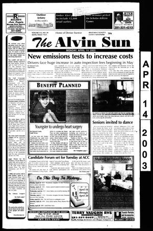 Primary view of The Alvin Sun (Alvin, Tex.), Vol. 112, No. 29, Ed. 1 Monday, April 14, 2003