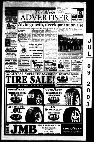 Primary view of object titled 'The Alvin Advertiser (Alvin, Tex.), Ed. 1 Wednesday, July 9, 2003'.