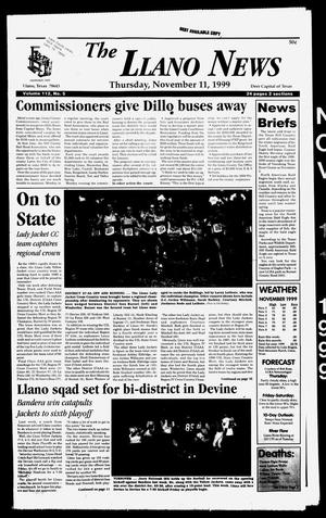 The Llano News (Llano, Tex.), Vol. 112, No. 5, Ed. 1 Thursday, November 11, 1999