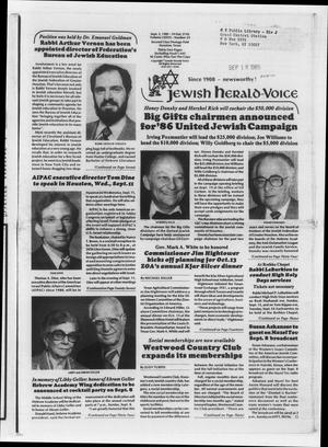 Primary view of object titled 'Jewish Herald-Voice (Houston, Tex.), Vol. 77, No. 23, Ed. 1 Thursday, September 5, 1985'.