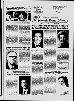 Primary view of object titled 'Jewish Herald-Voice (Houston, Tex.), Vol. 78, No. 17, Ed. 1 Thursday, August 7, 1986'.