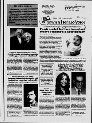Primary view of object titled 'Jewish Herald-Voice (Houston, Tex.), Vol. 78, No. 22, Ed. 1 Thursday, September 11, 1986'.
