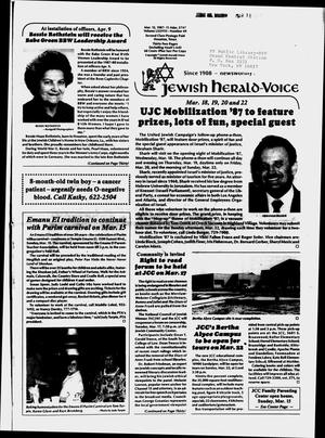 Primary view of object titled 'Jewish Herald-Voice (Houston, Tex.), Vol. 78, No. 49, Ed. 1 Thursday, March 12, 1987'.